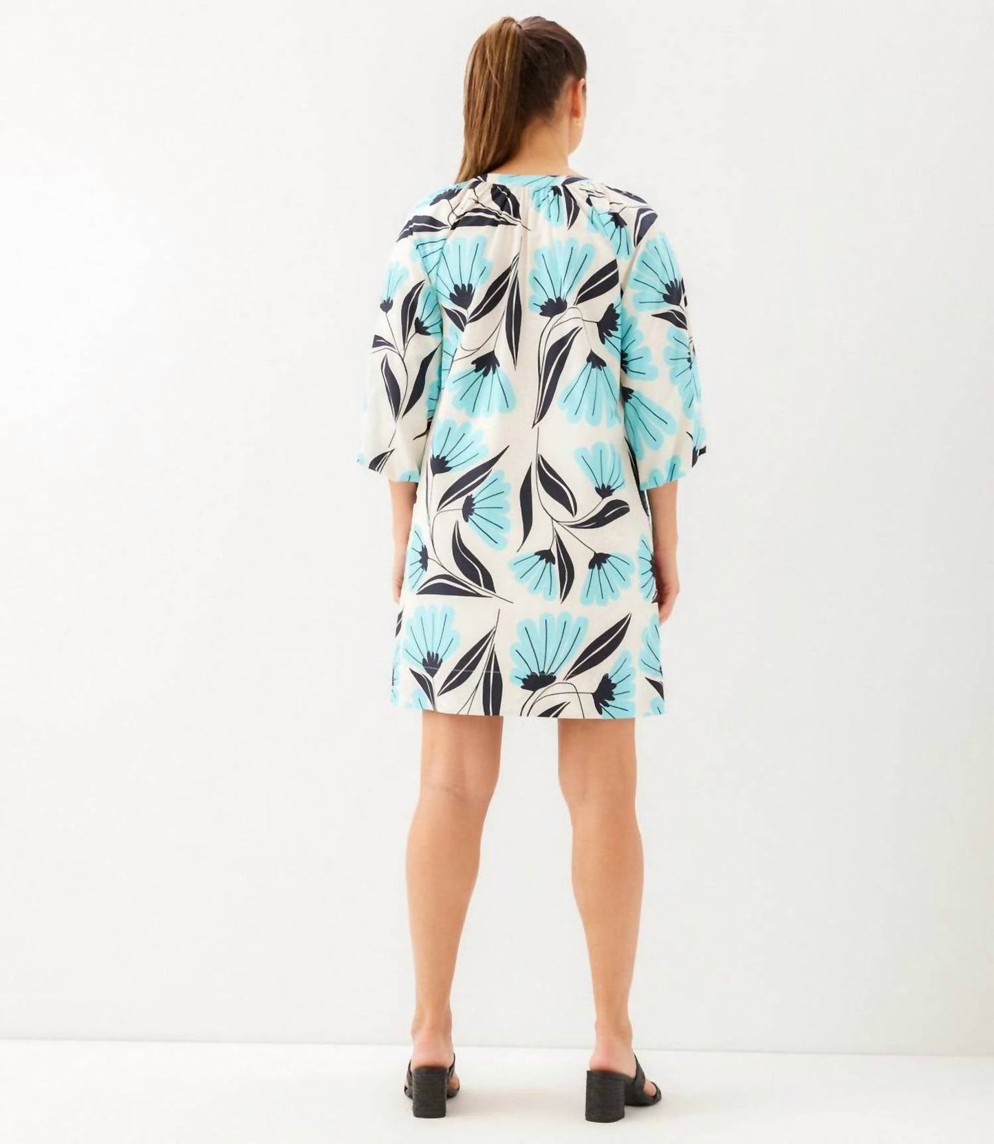 Karen Kane - Puff Sleeve Peasant Dress - Petite