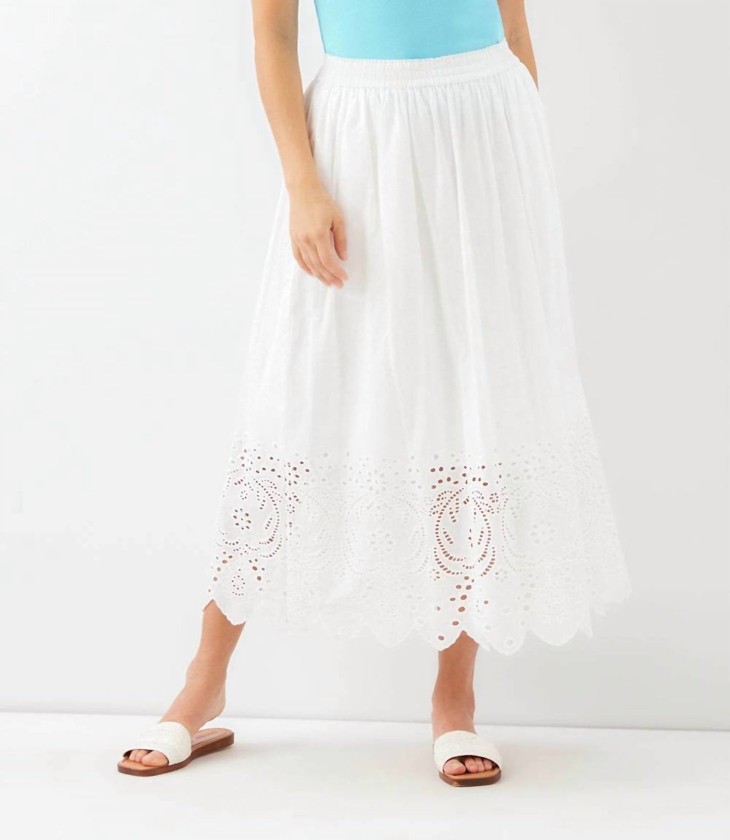 Karen Kane - Cut-out Embroidery Midi Skirt - Petite