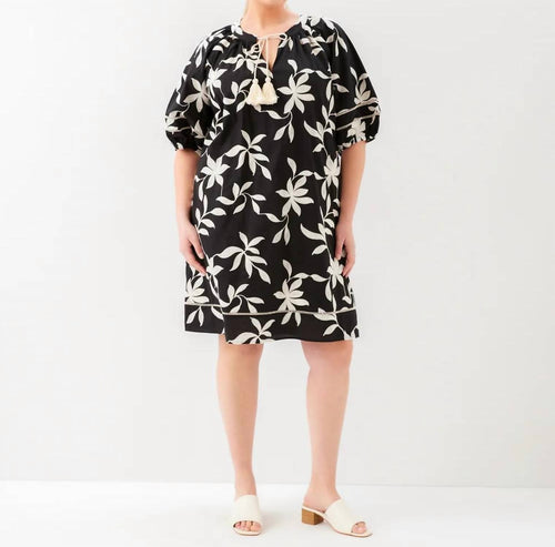 Karen Kane - Puff Sleeve Tassel Dress - Plus