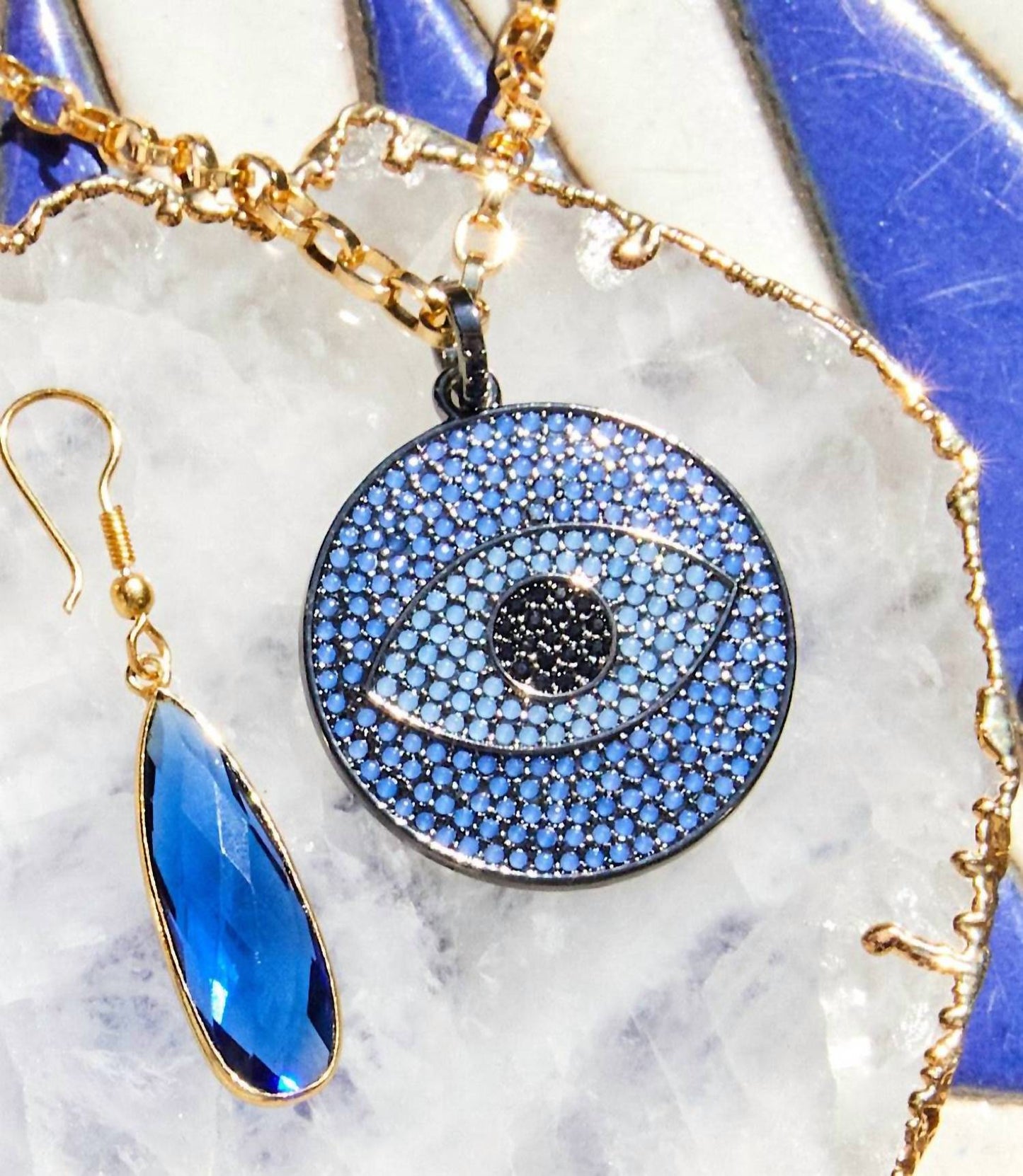 Marlyn Schiff - Women's Pavé Crystal Pendant Necklace