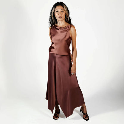 Alysi - Asymmetrical Satin Top