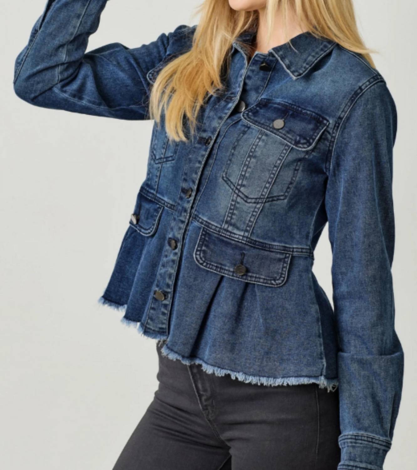 Mystree - Peplum Jean Jacket