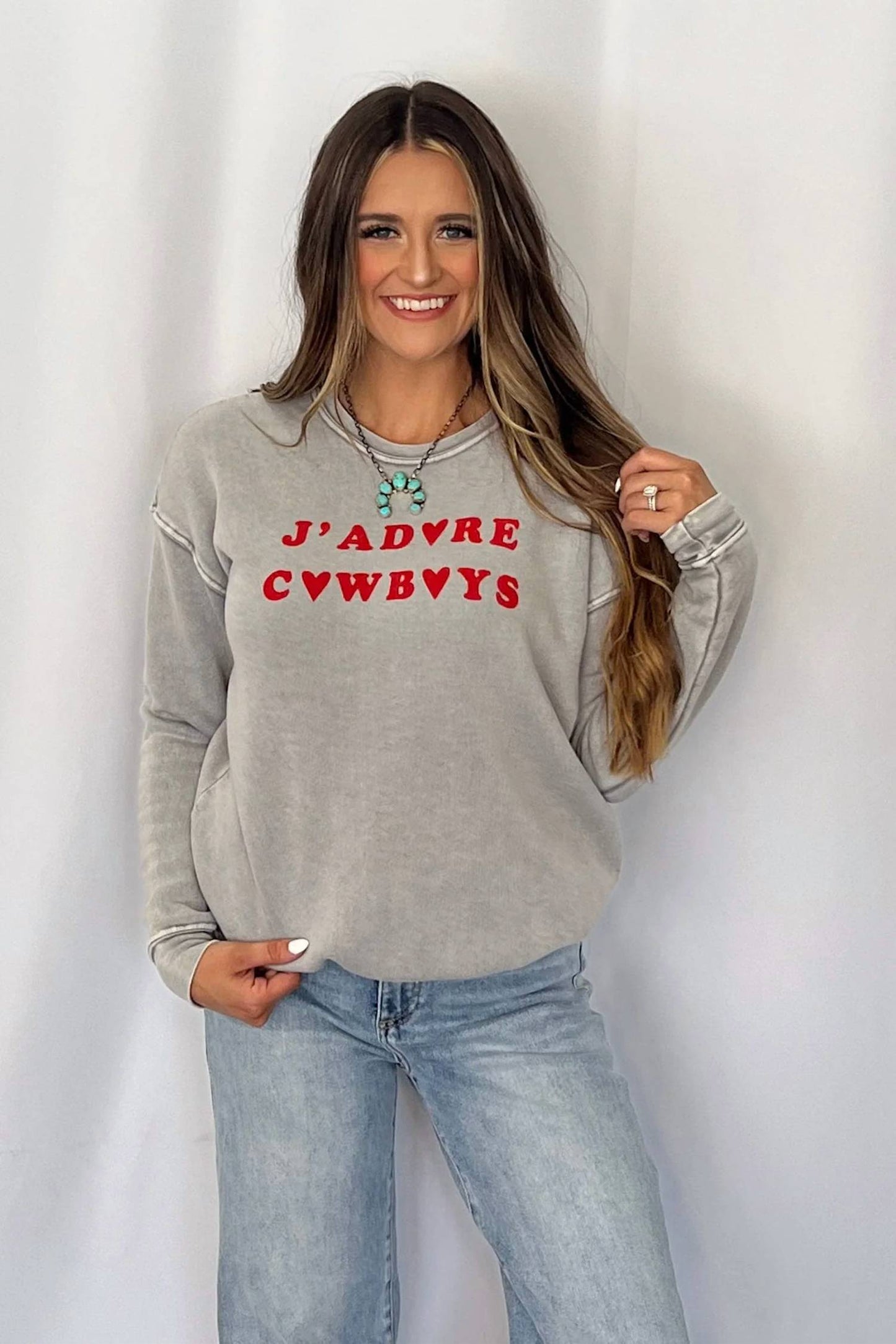 Hrt & Luv - J Adore Cowboys Western Graphic Sweatshirt