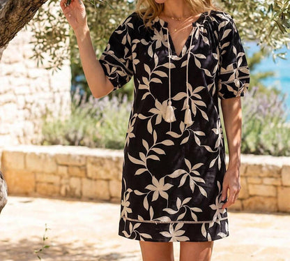 Karen Kane - Puff Sleeve Tassel Dress - Petite
