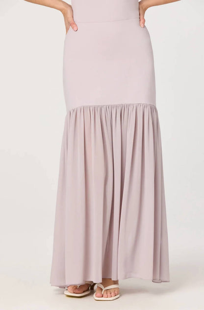 Astr - Aloyse Contrast Gathered Maxi Skirt