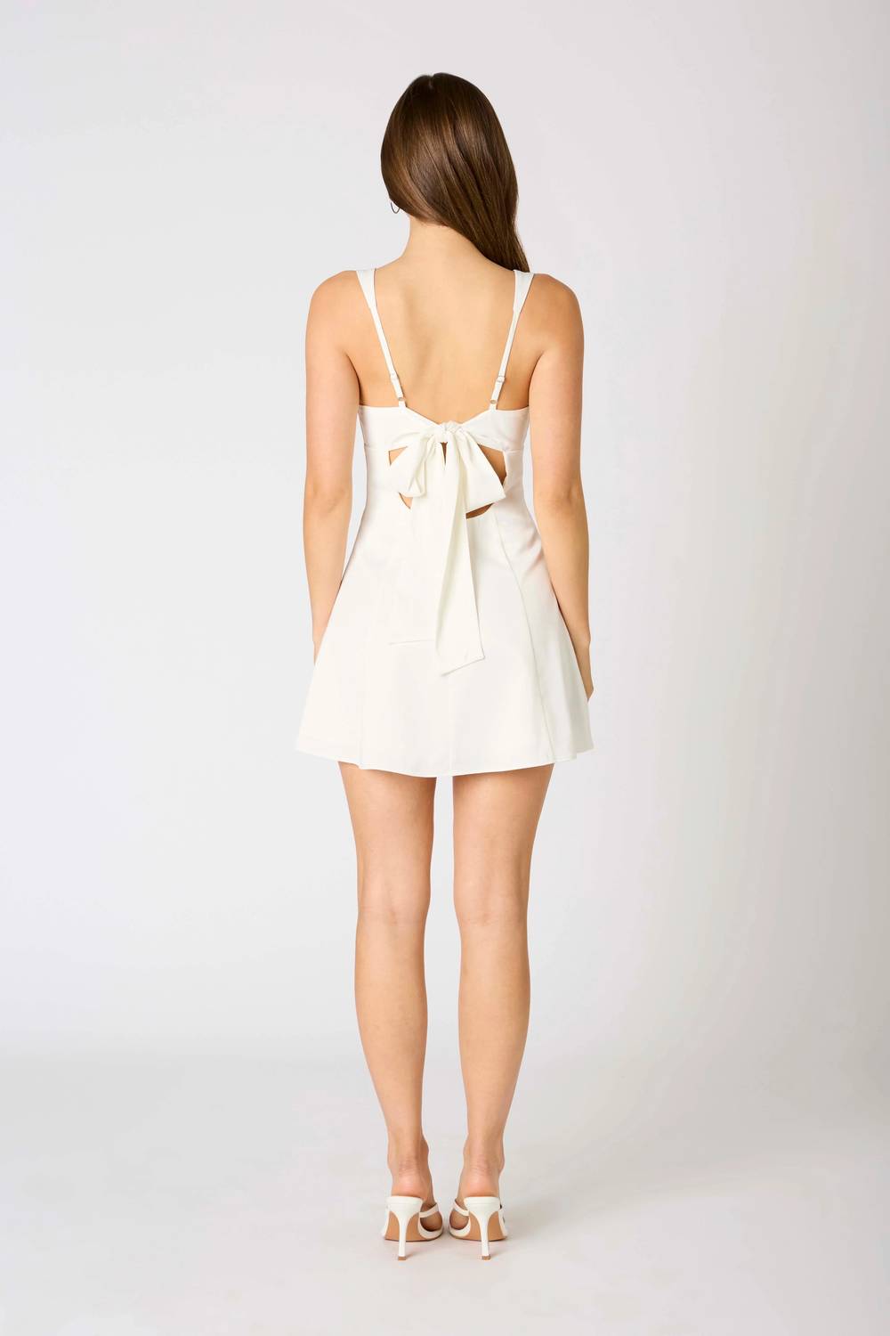 Cotton Candy La - Cassie Satin Bow Back Mini Dress