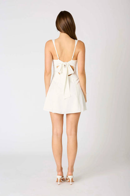 Cotton Candy La - Cassie Satin Bow Back Mini Dress