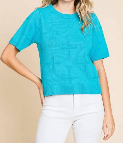 Jodifl - Crosses Textured Knit Western Top