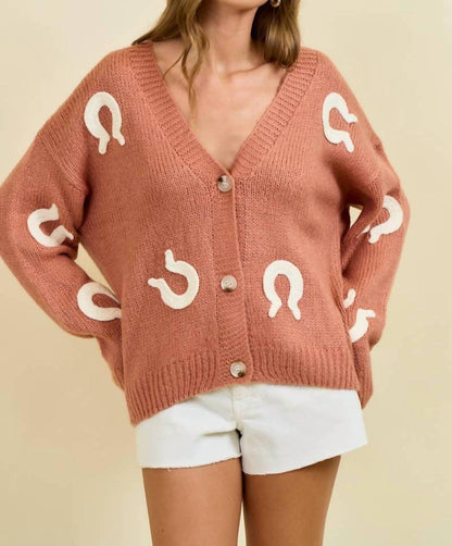 Doe And Rae - Western Horseshoe Patch Cardigan