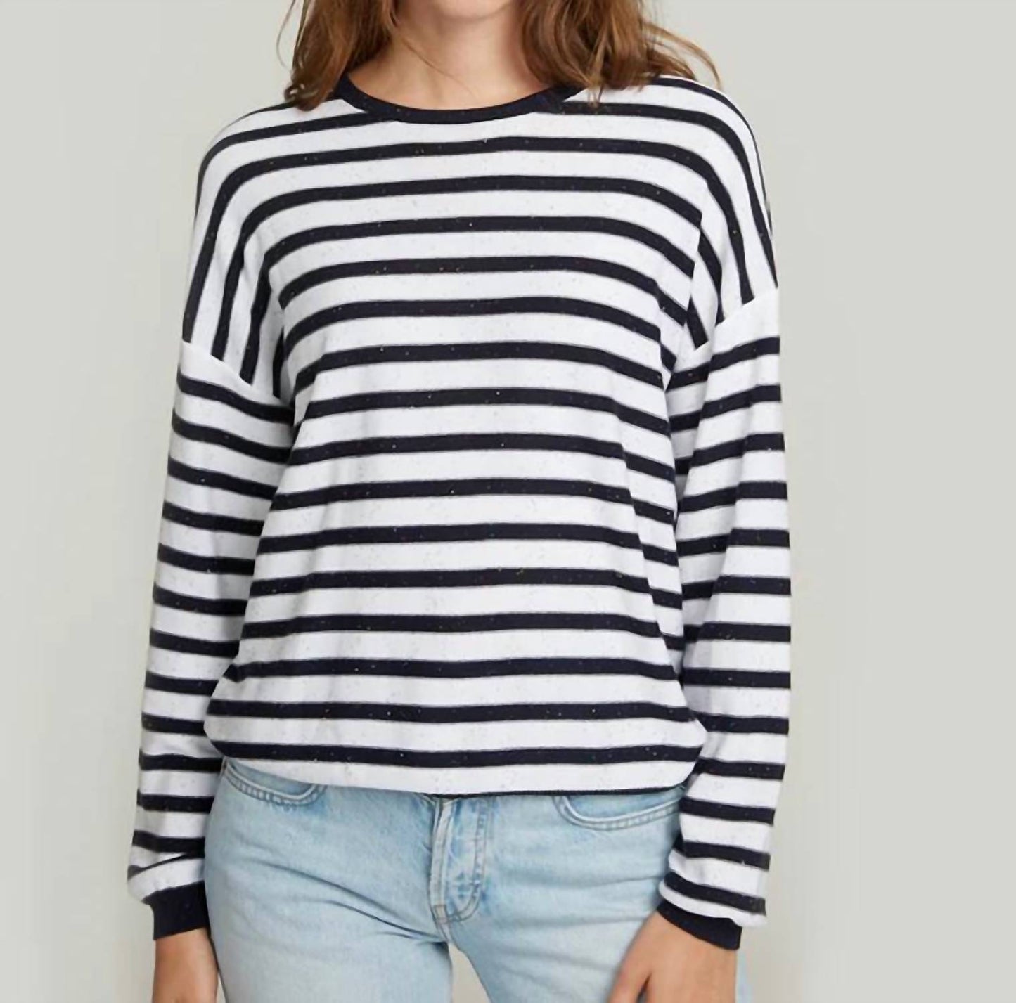 Autumn Cashmere - Baby Sequin Striped Crew Sweater
