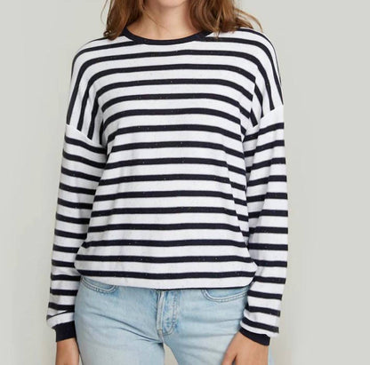 Autumn Cashmere - Baby Sequin Striped Crew Sweater
