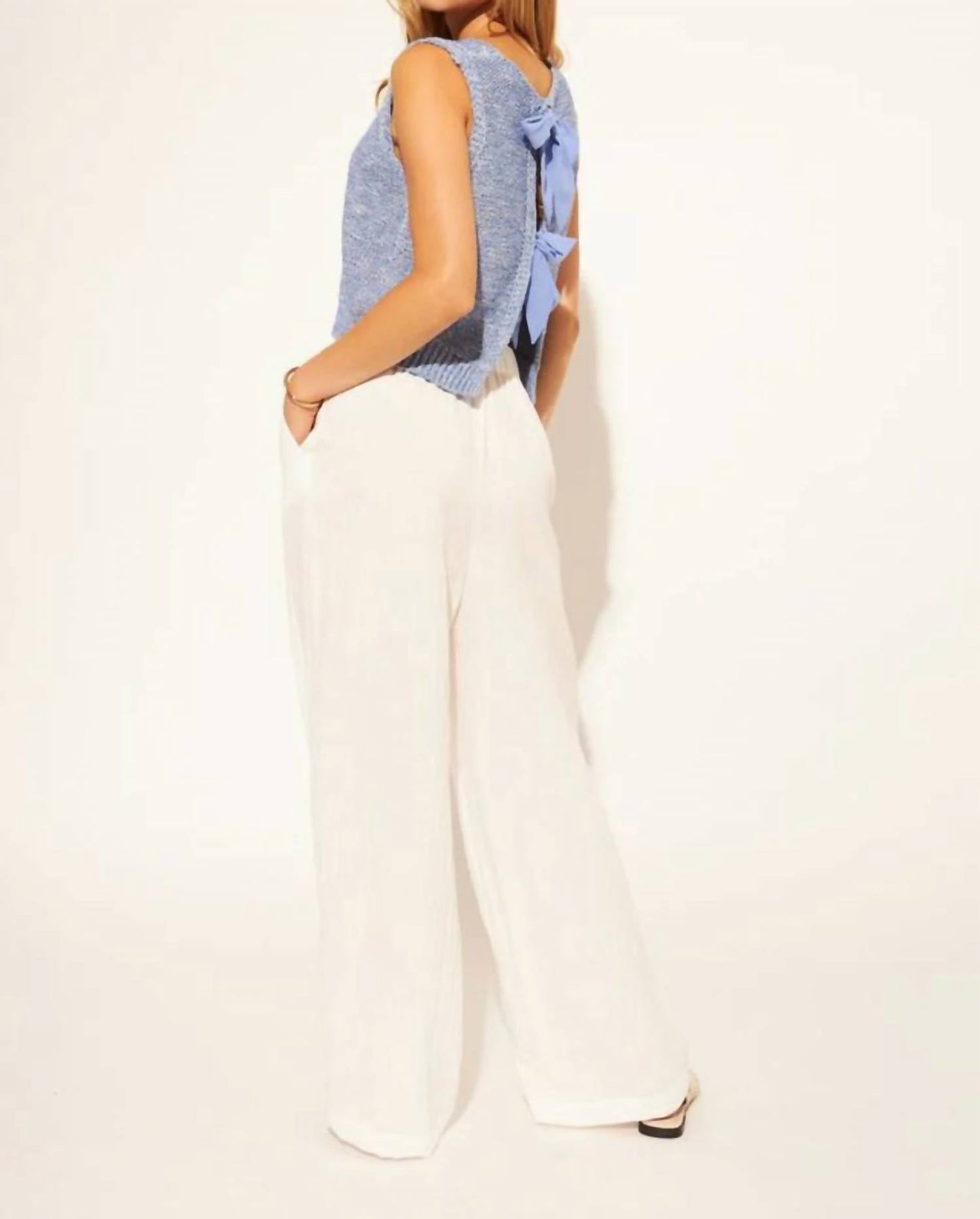 John + Jenn - Martino Tie Back Sleeveless Sweater