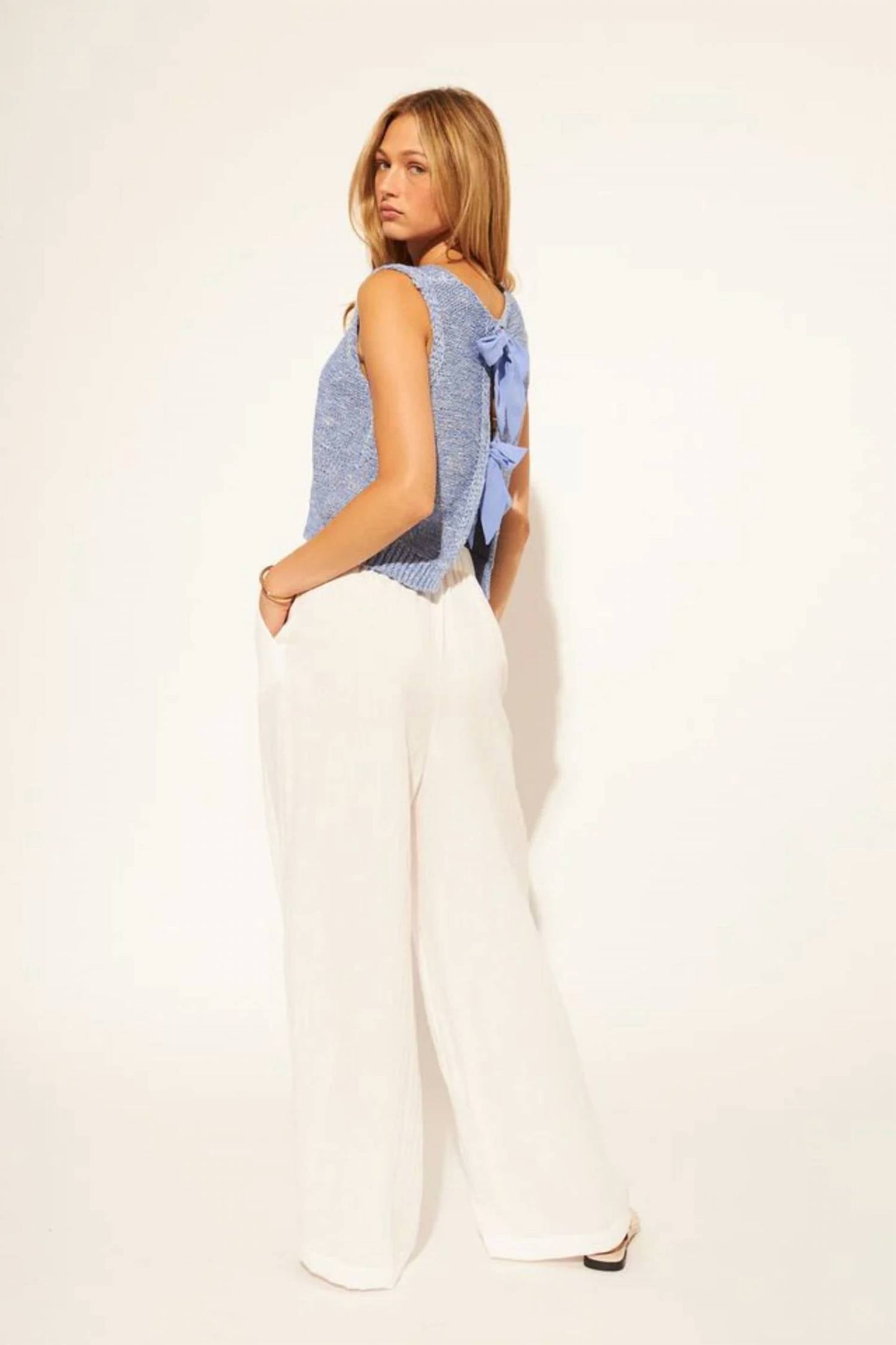 John + Jenn - Martino Tie Back Sleeveless Sweater