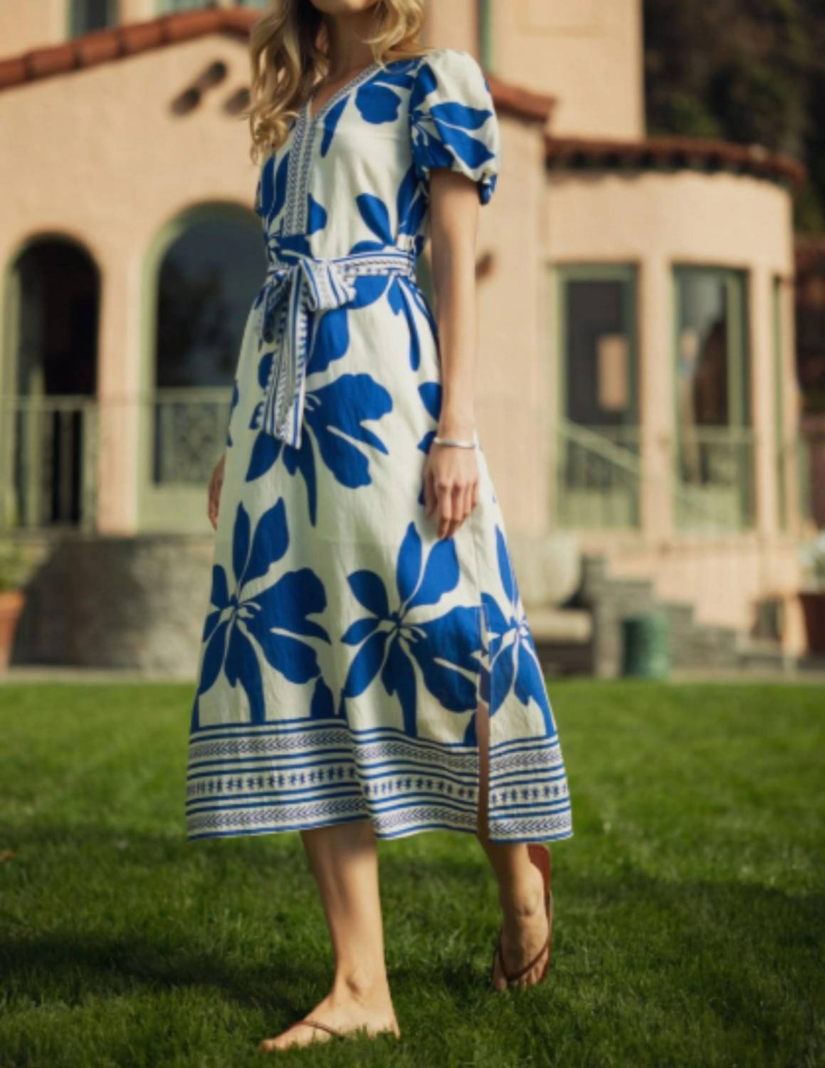 Jodifl - Side Slit Floral Midi Dress