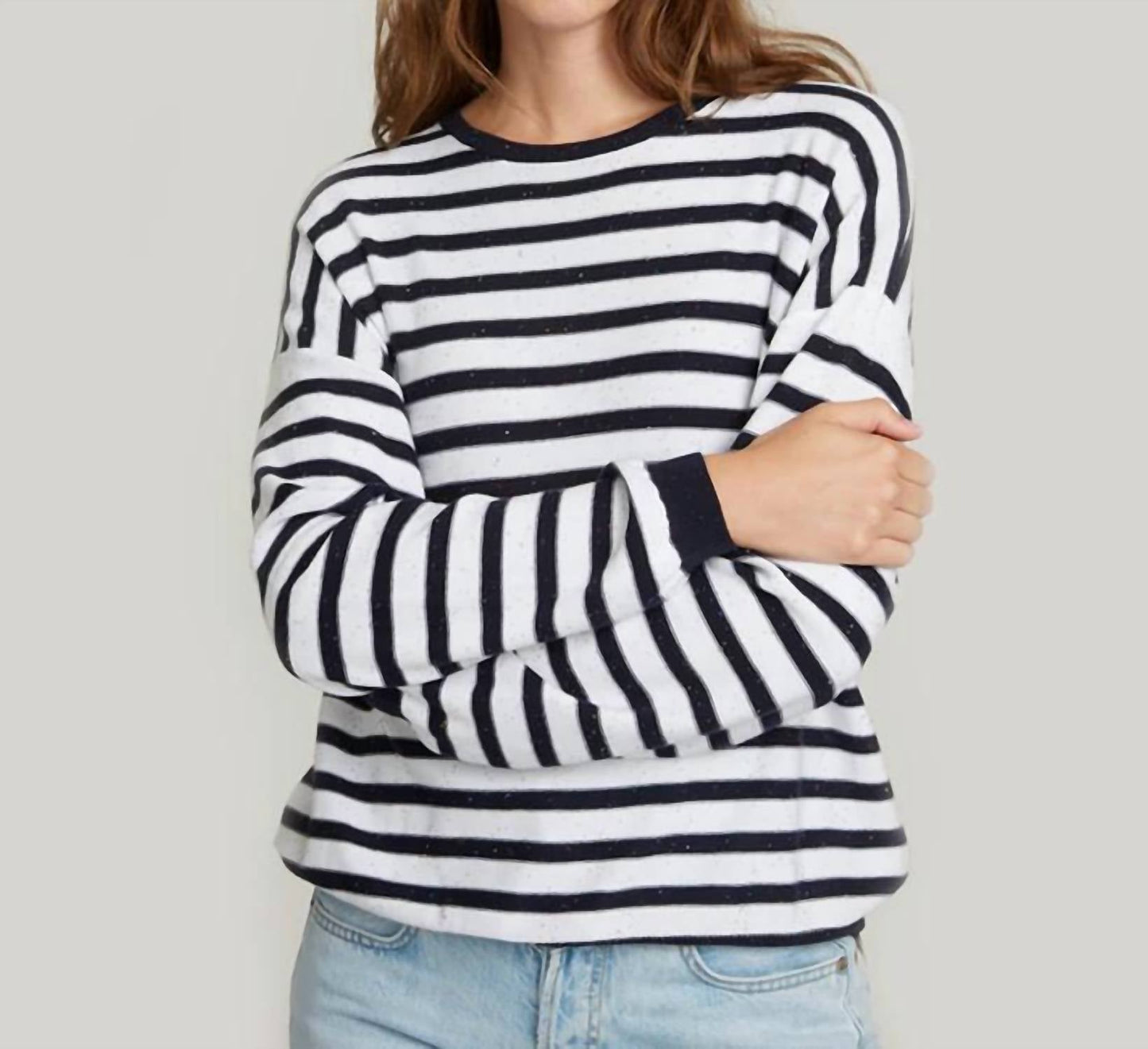 Autumn Cashmere - Baby Sequin Striped Crew Sweater