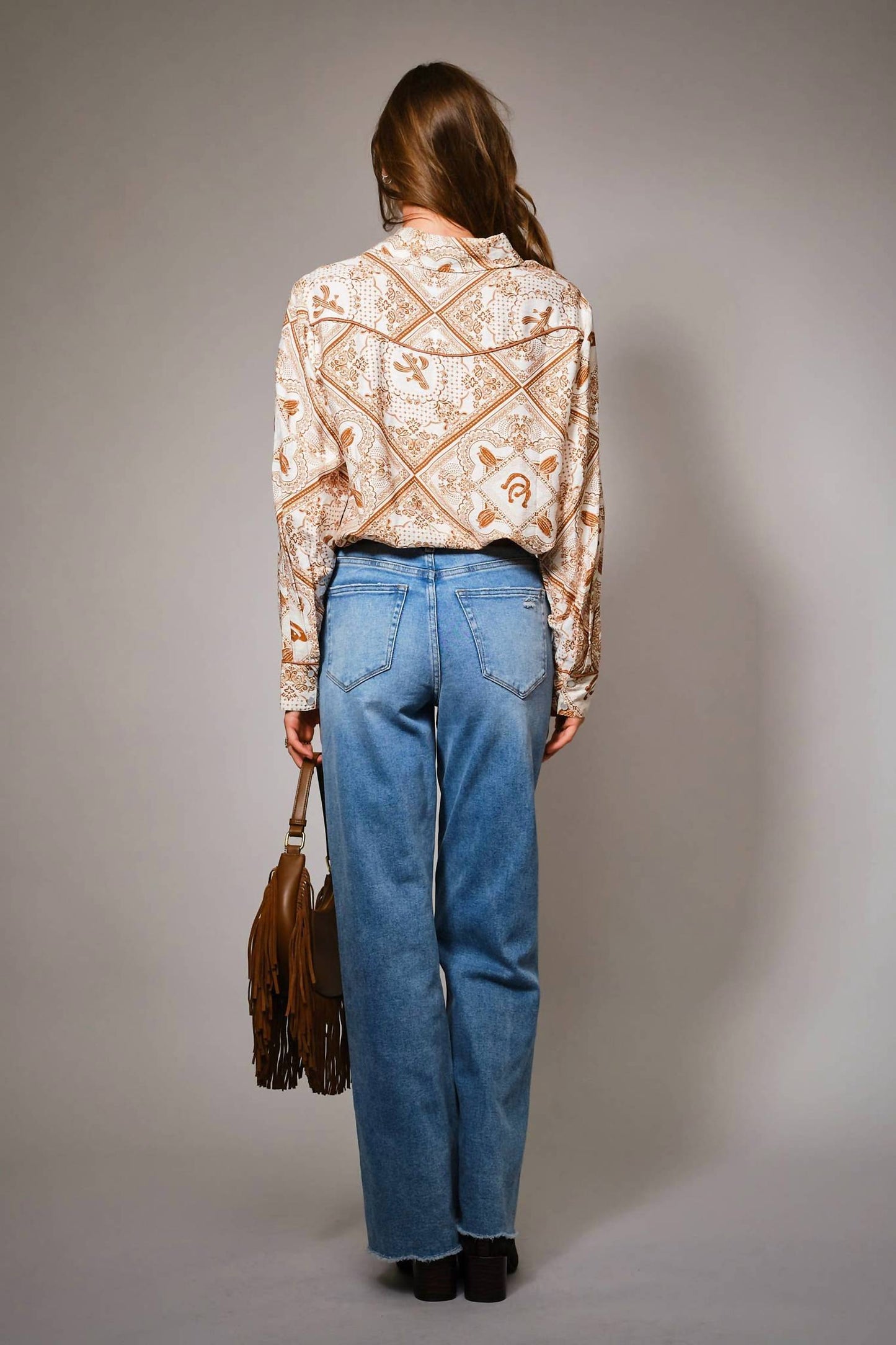 Blue B - Bandana Vintage Western Snap-front Shirt