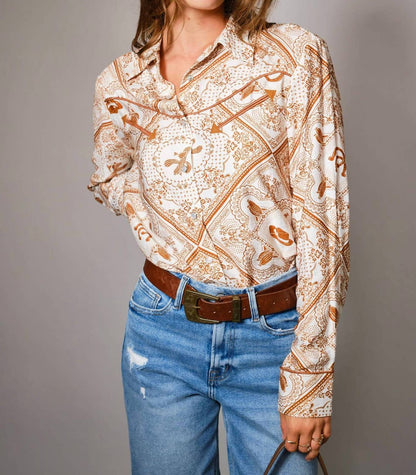 Blue B - Bandana Vintage Western Snap-front Shirt