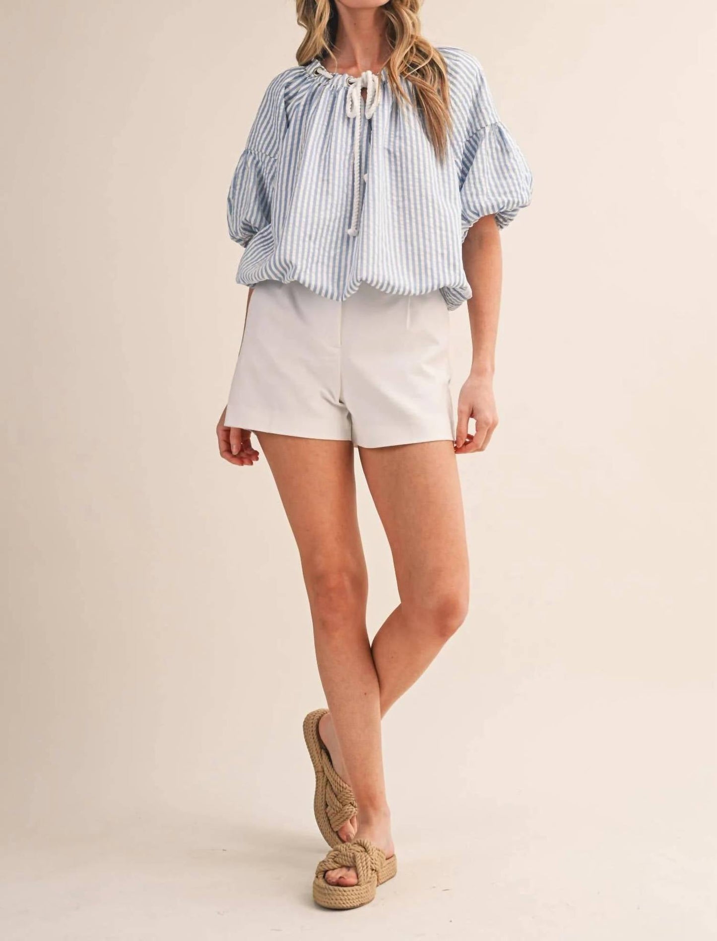 &Merci - Stripe Rope Trim Top