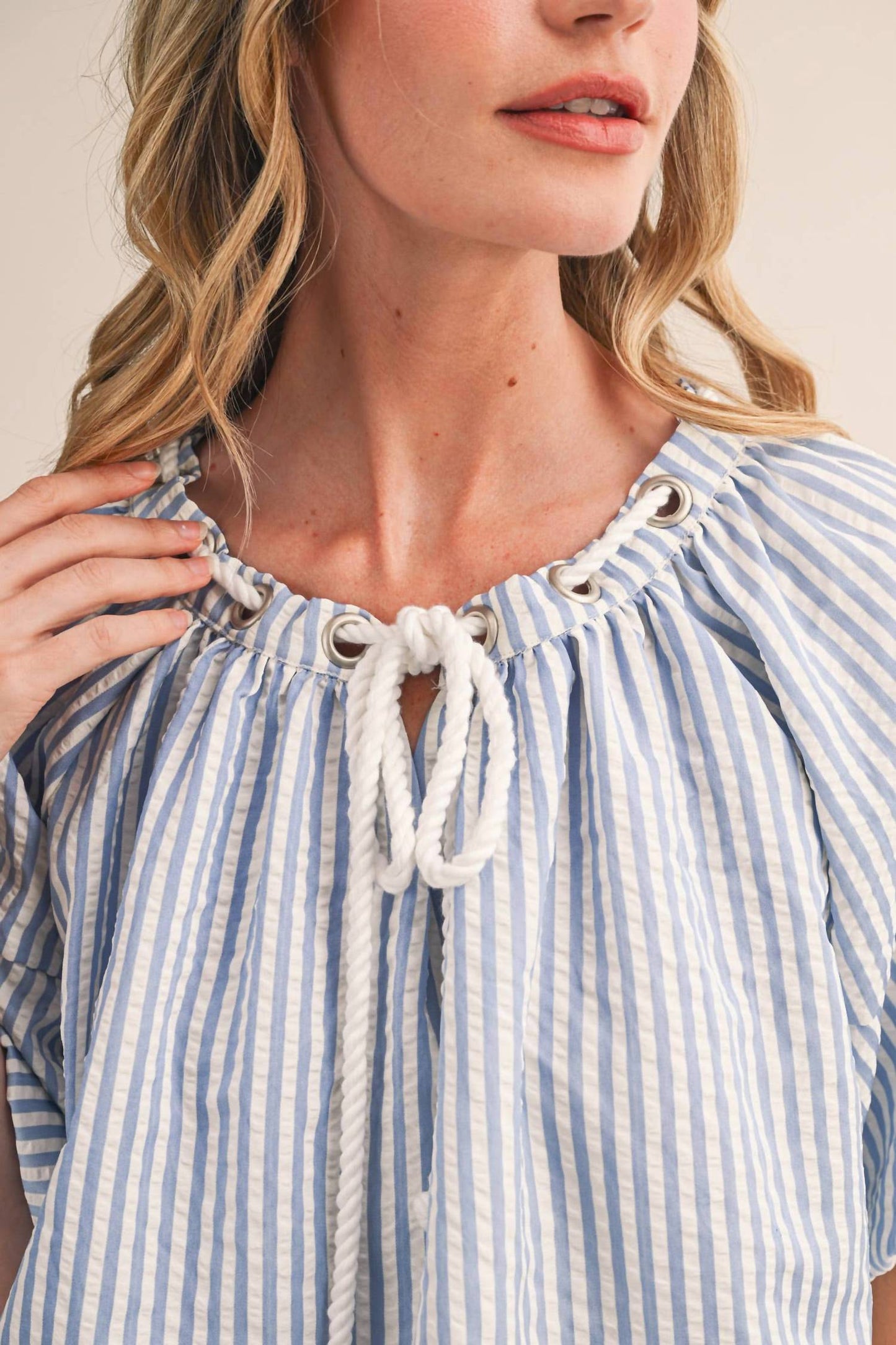 &Merci - Stripe Rope Trim Top