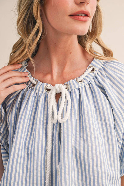 &Merci - Stripe Rope Trim Top