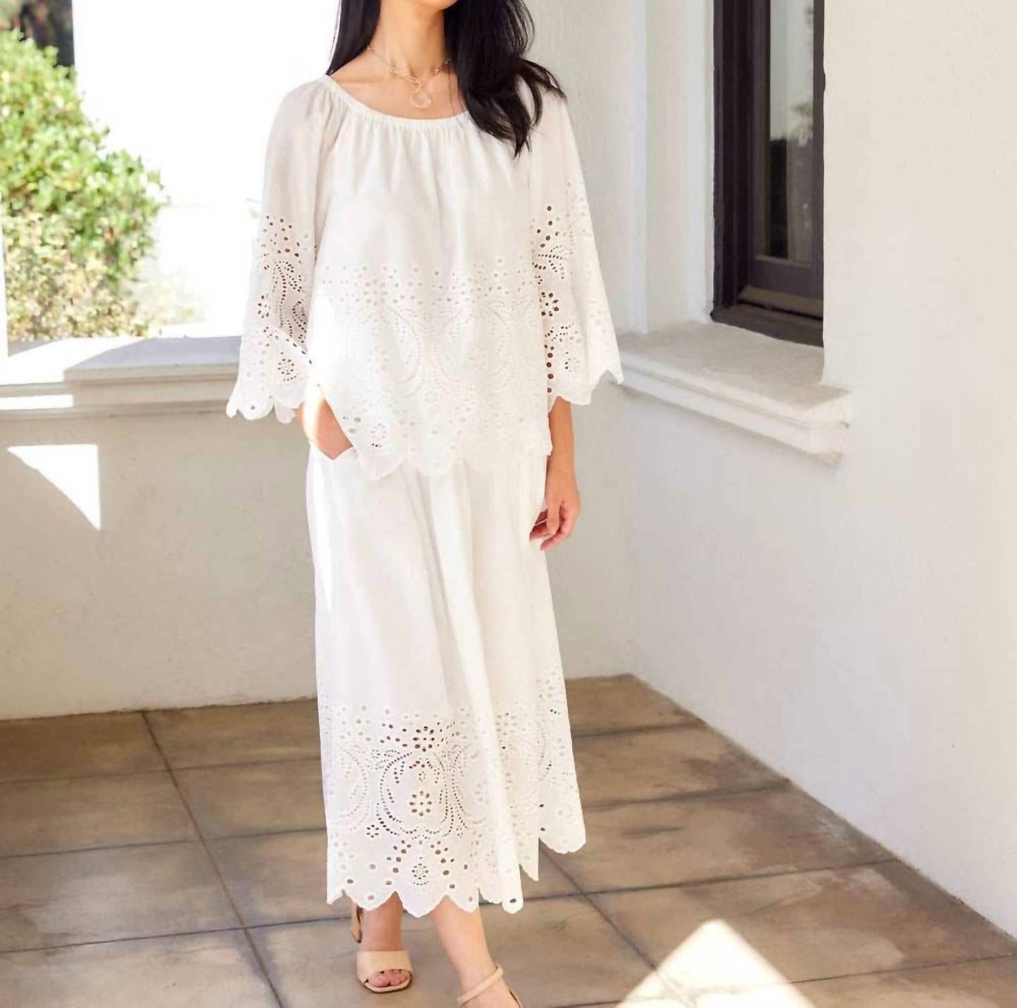 Karen Kane - Cut-out Embroidery Midi Skirt - Petite
