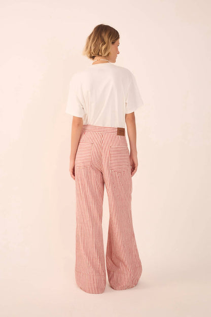 Dress To - Striped Twill Wide Leg Pants