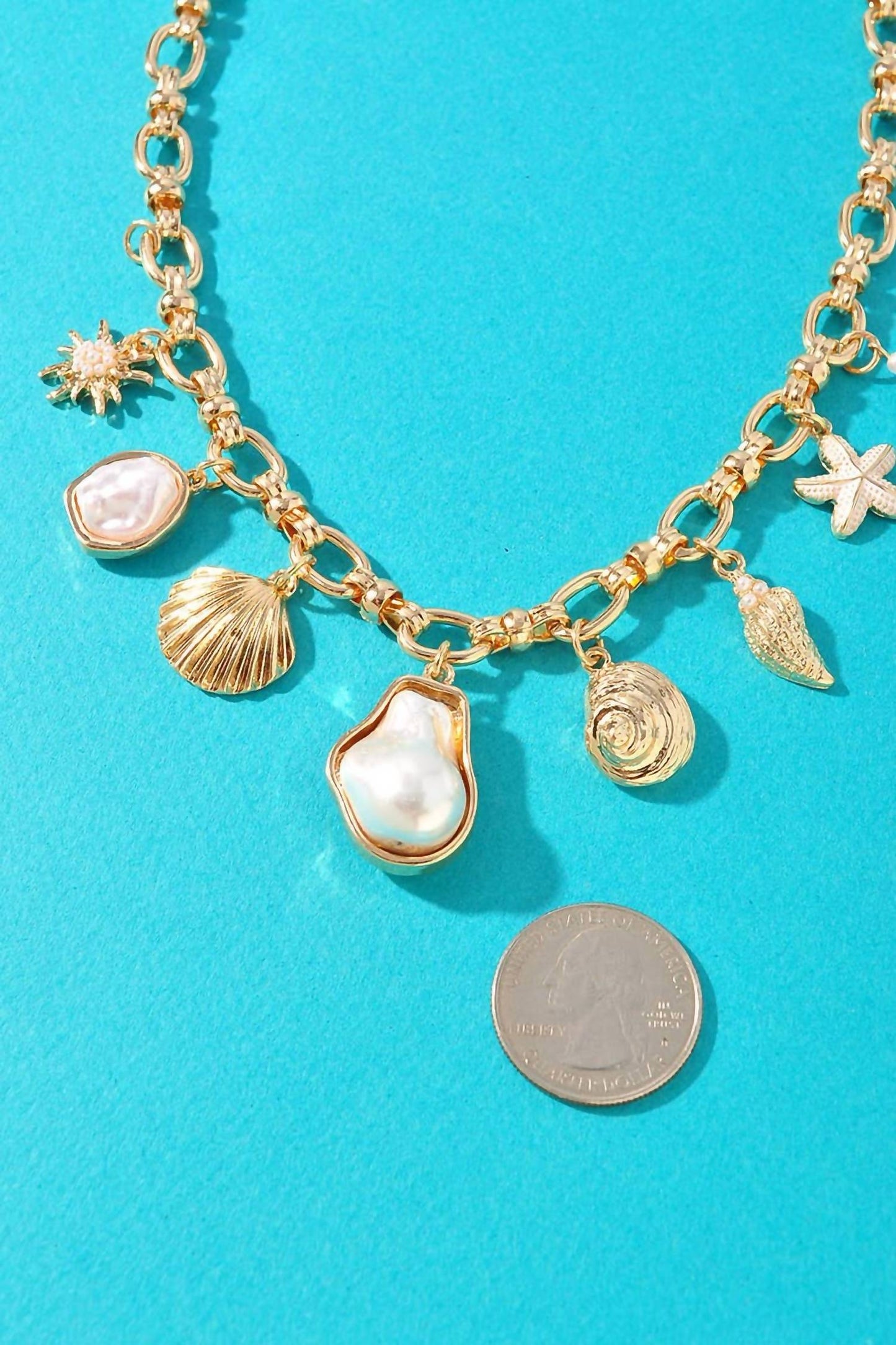 Merveille - Women's Sea Life Charm Statement Necklace