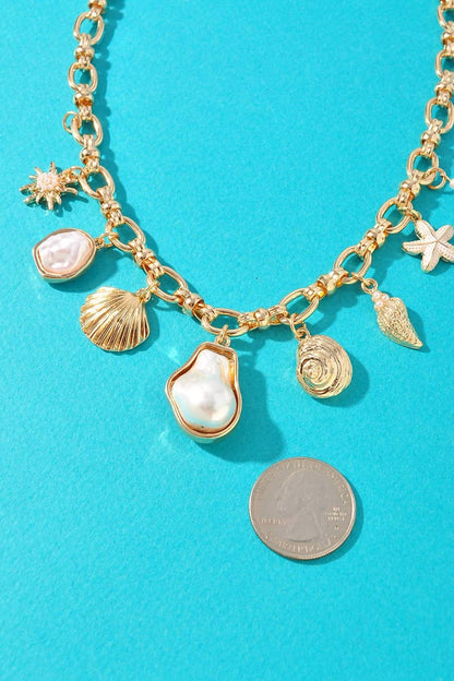 Merveille - Women's Sea Life Charm Statement Necklace