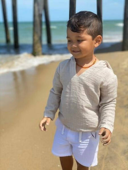 Me & Henry - Boy's St Ives Gauze Hooded Top