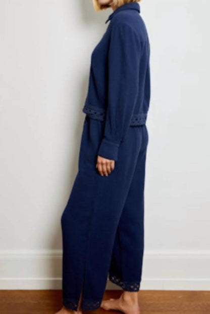 Design History - Gauze Button Down Top And Bottom Set