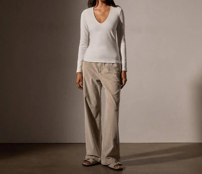 James Perse - Stretch Lotus Deep-v Tee