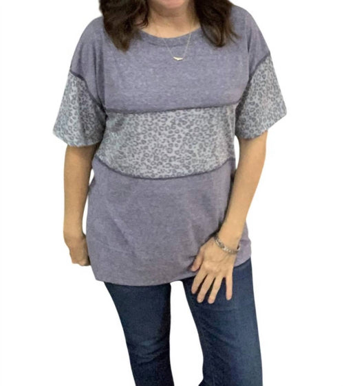 Bibi - Animal Print Short Sleeve Top