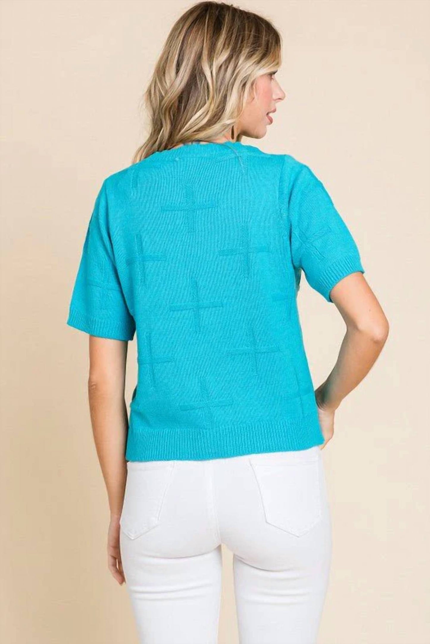 Jodifl - Crosses Textured Knit Western Top