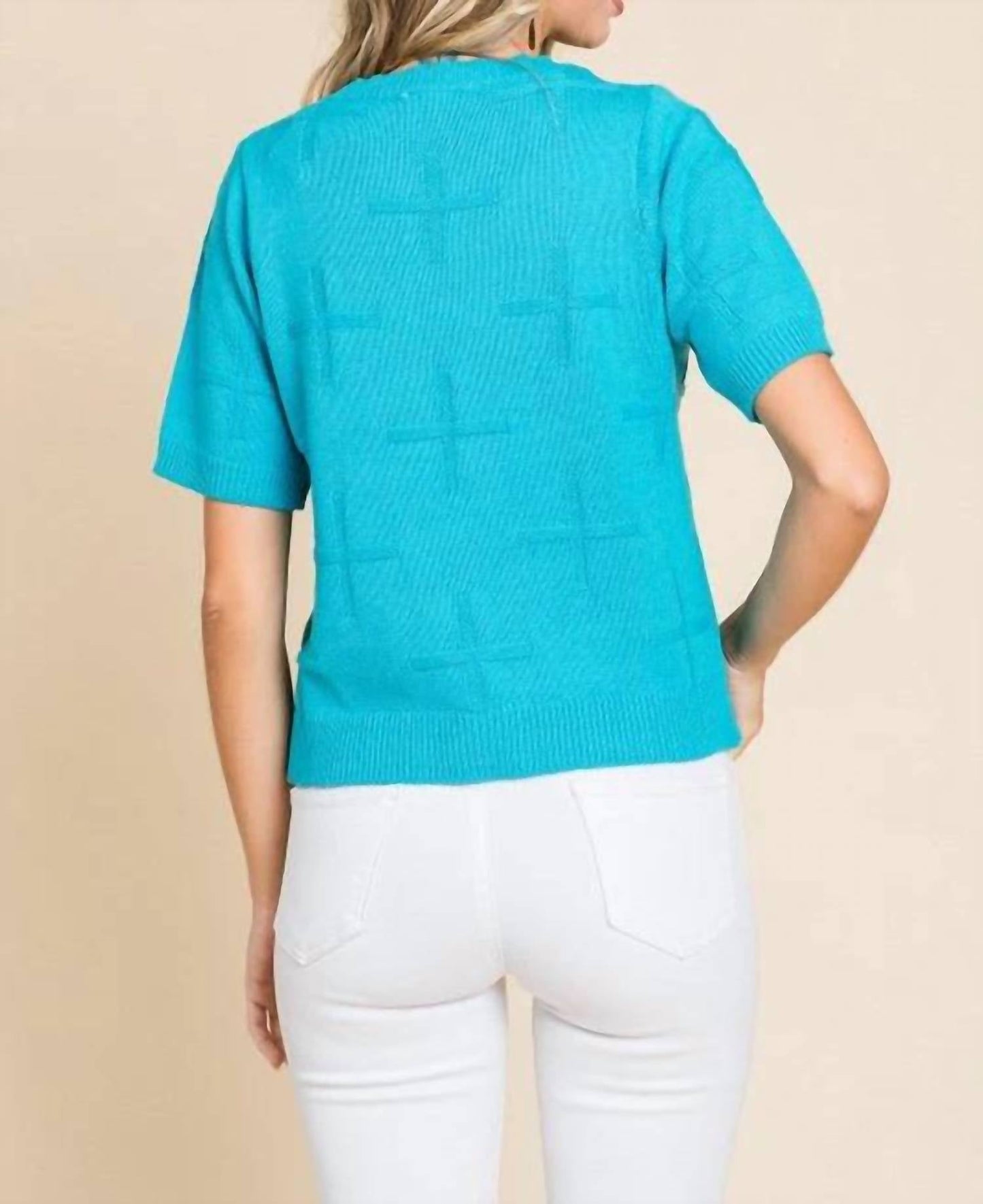 Jodifl - Crosses Textured Knit Western Top