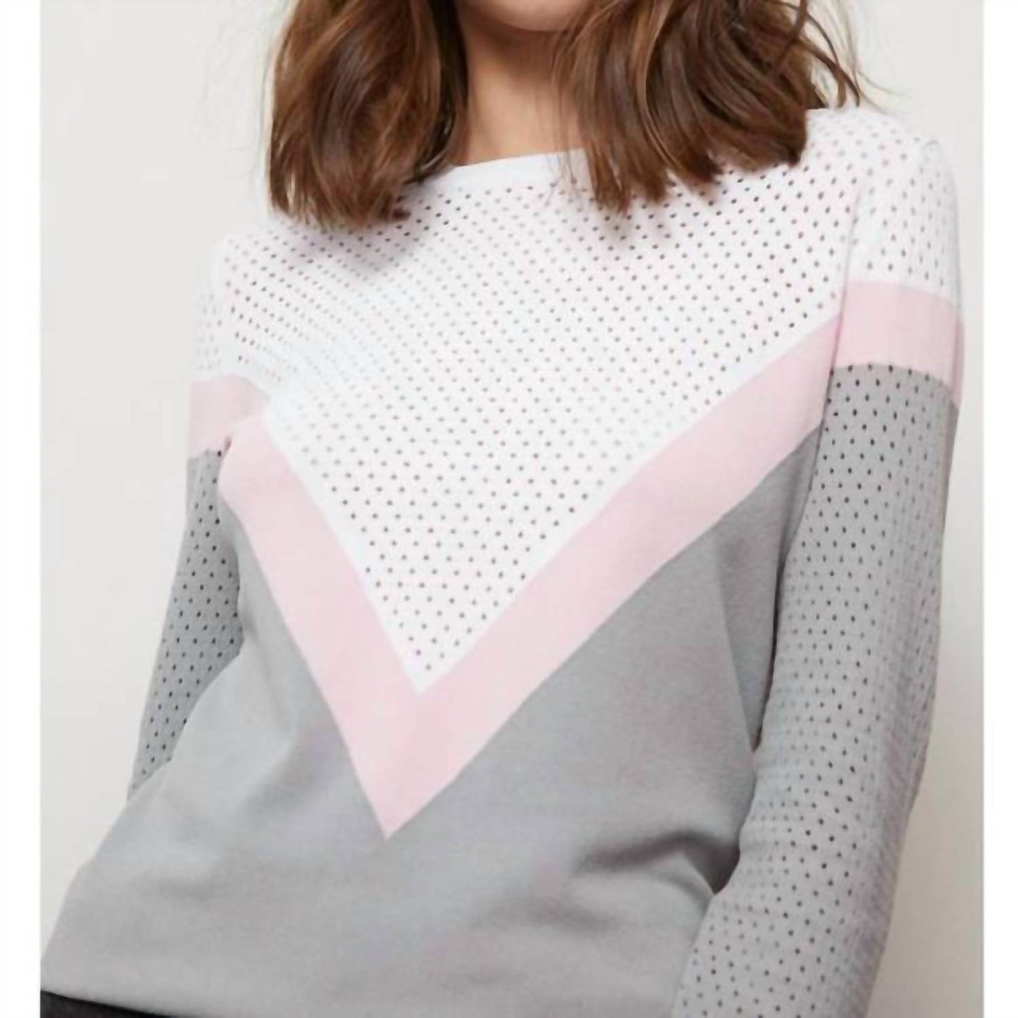 Autumn Cashmere - Mesh Color Block Yoke Sweater