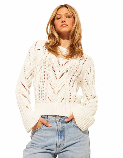 John + Jenn - CILLIAN CABLE TRUMPET SLEEVE SWEATER
