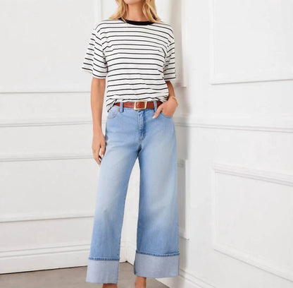 Karen Kane - Stripe Short Sleeve Top - Petite