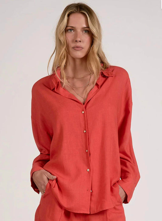Elan - COLLARD BUTTON DOWN TOP