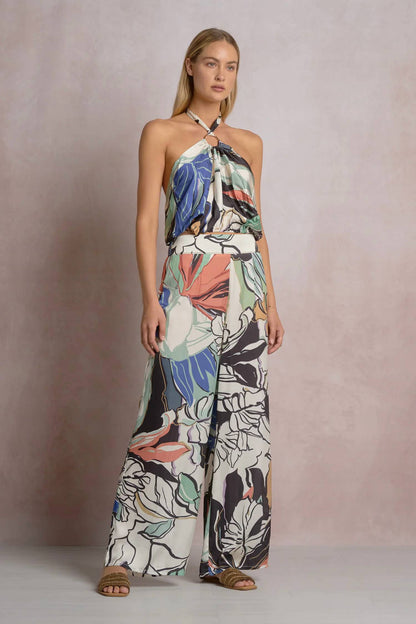 Elan - Sierra Smocked Back Flowy Pant