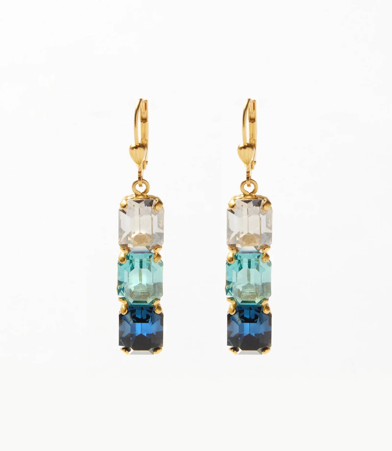 La Vie Parisienne - Women's Triple Crystal Earrings