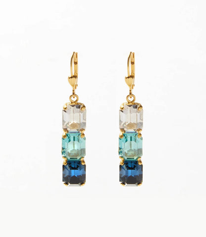 La Vie Parisienne - Women's Triple Crystal Earrings
