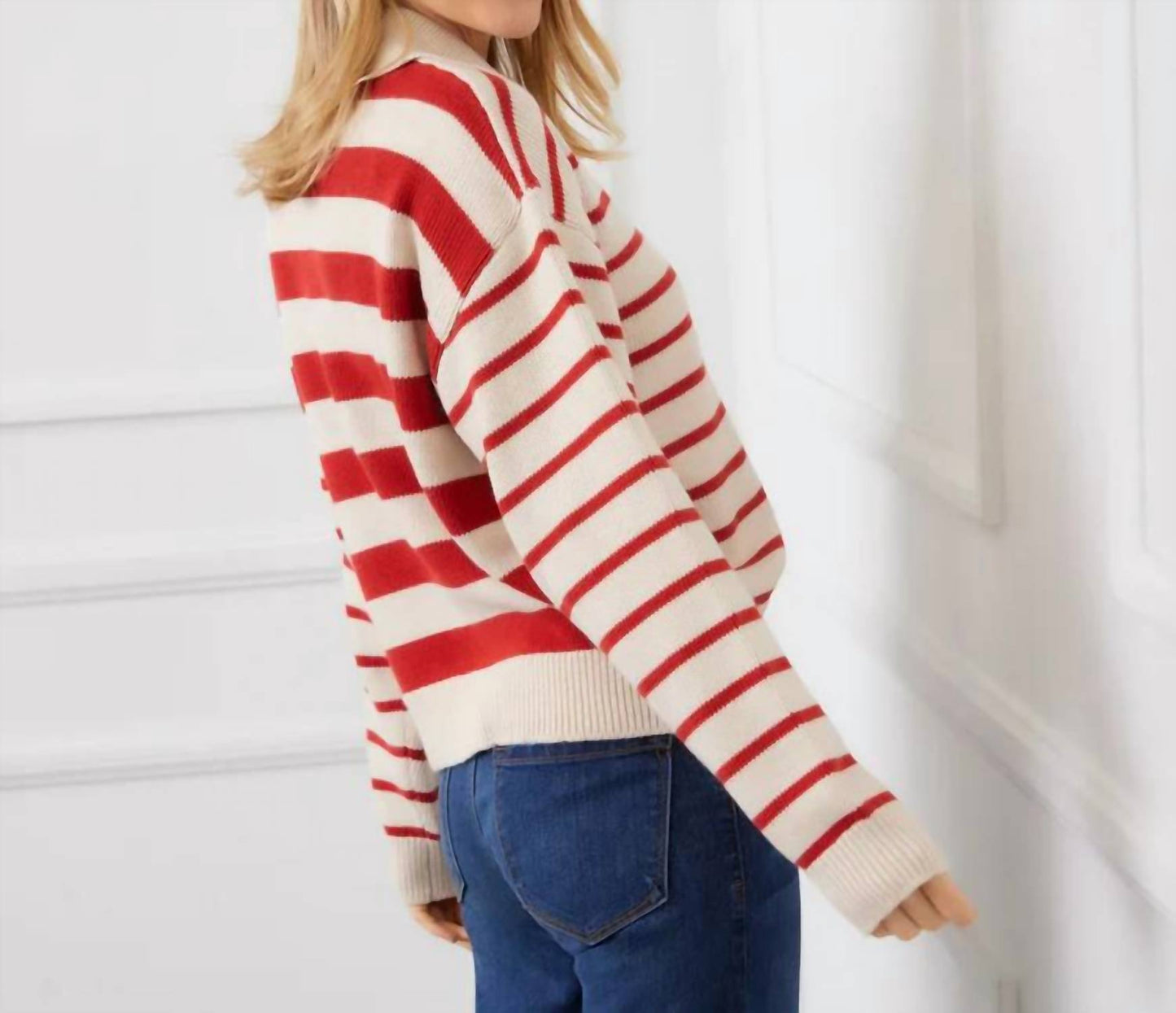 Karen Kane - Stripe Polo Sweater