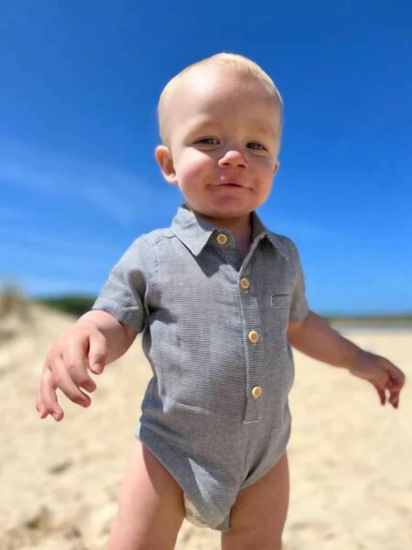 Me & Henry - Boy's Helford Woven Onesie