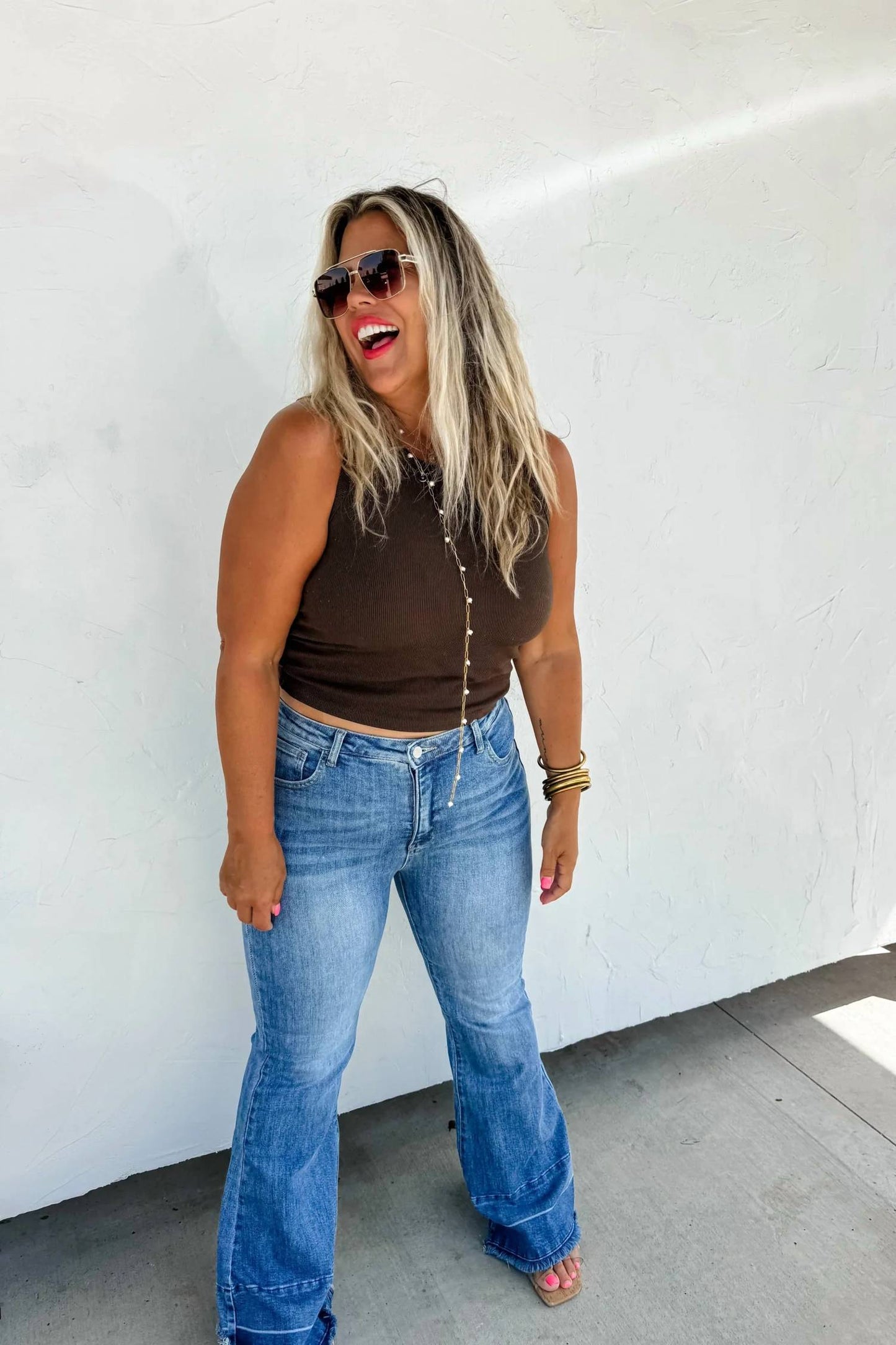 Blakeley - Romi Tummy Control Panel Western Flare Jeans