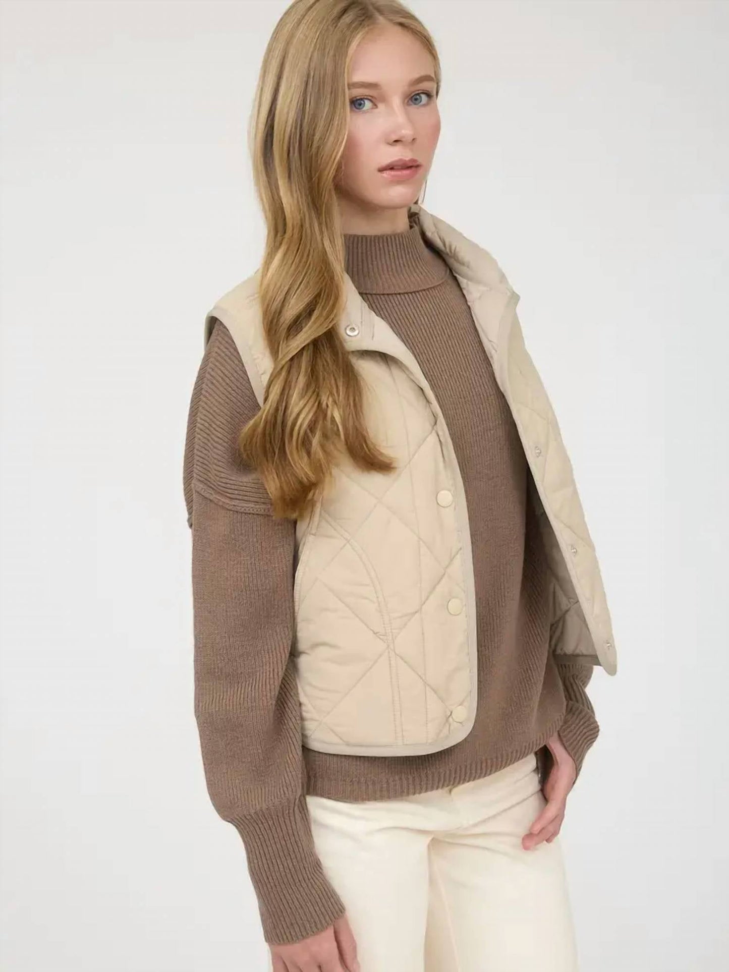 Blu Pepper - Snap Button Quilted Puffer Vest