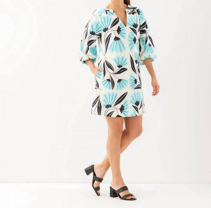 Karen Kane - Puff Sleeve Peasant Dress - Petite