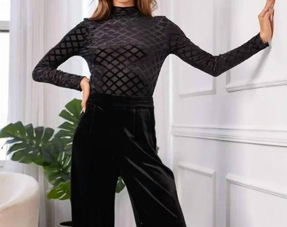 Bishop + Young - Stroke Of Midnight Spence Burnout Velvet Top