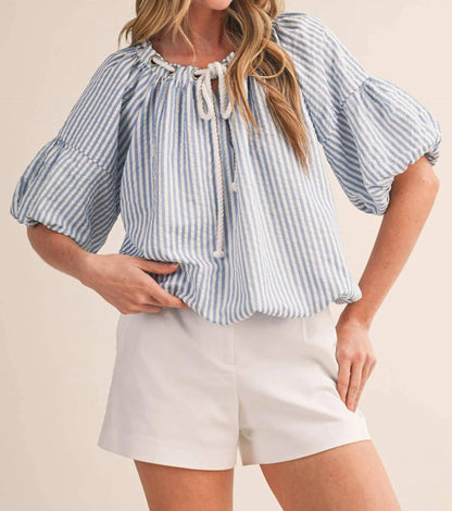 &Merci - Stripe Rope Trim Top