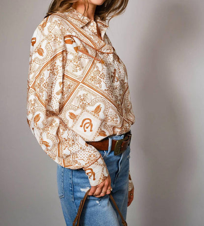 Blue B - Bandana Vintage Western Snap-front Shirt