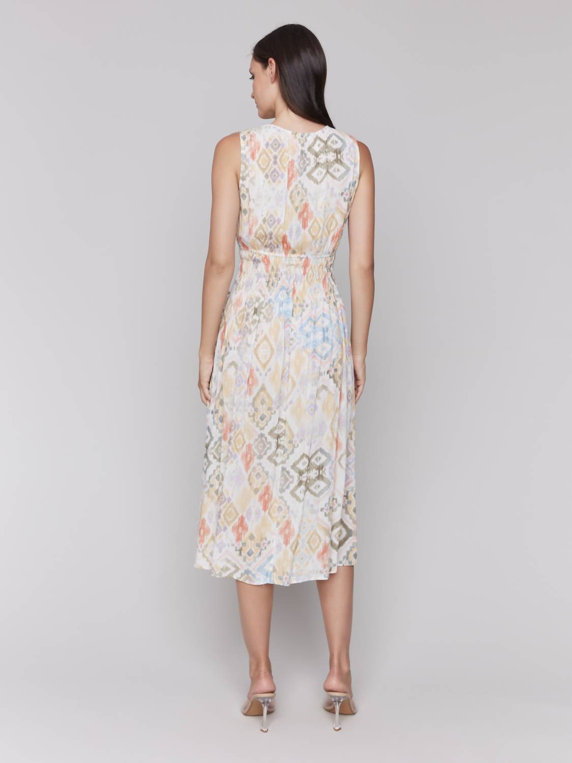 Charlie B - Sleeveless Ruching Empire Waist Dress